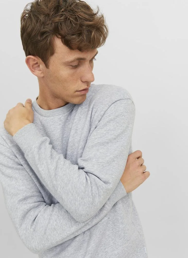 JACK & JONES  Solid Crew Neck Regular Fit Sweatshirt for Men | Best Price UAE
